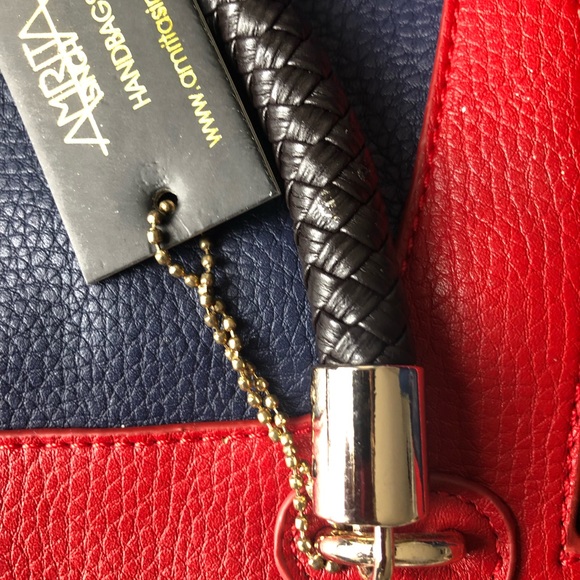 NWT Amrita Singh Navy and Red Shoulder Bag - Picture 7 of 8